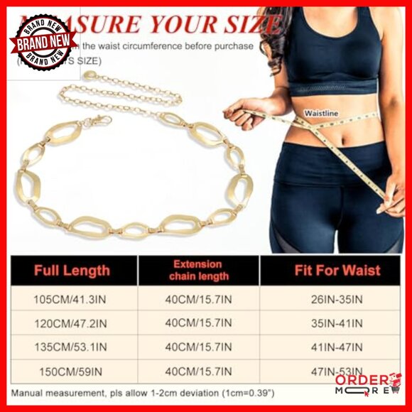 Chunky Alloy Waist Chain Belt for Dresses, 150cm Length main image 6